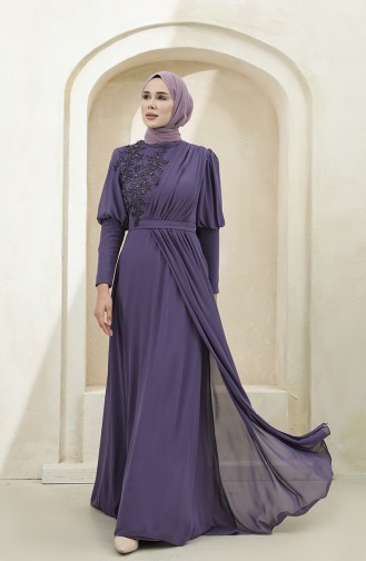 Lilac İslamitische Avondjurk 1112-03