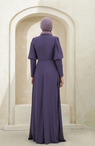 Purple Hijab Evening Dress 1112-04