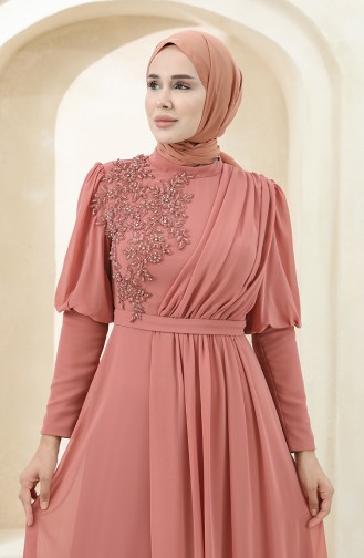 Onion Peel Hijab Evening Dress 1112-05