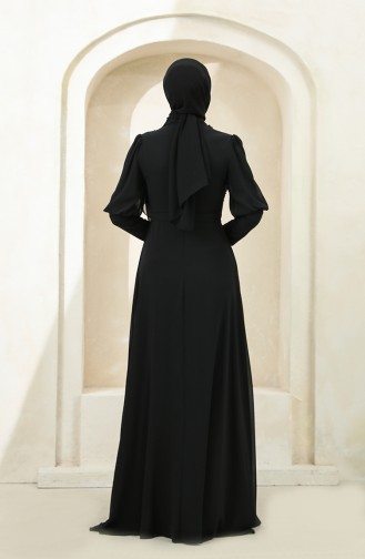 Black Hijab Evening Dress 1112-06