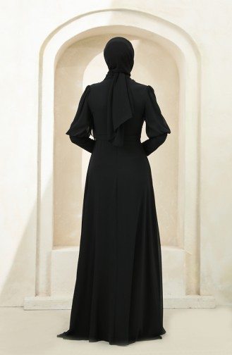 Schwarz Hijab-Abendkleider 1112-06