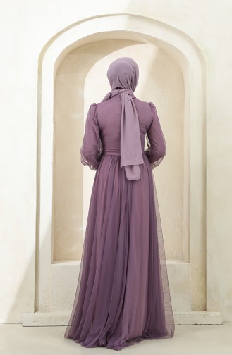 Violet Hijab Evening Dress 3403-03