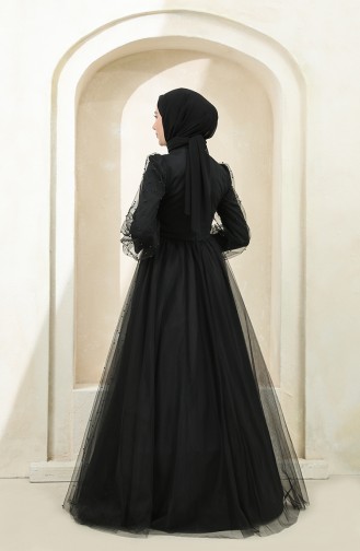 Schwarz Hijab-Abendkleider 3405-03