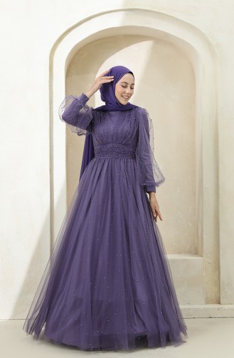 Lila Hijab-Abendkleider 3405-05