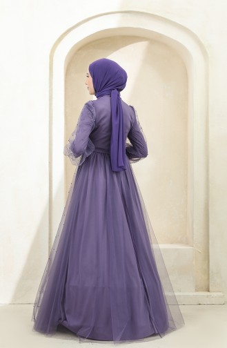 Violet Hijab Evening Dress 3405-05