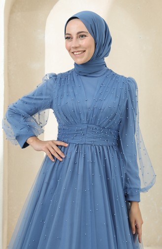 Indigo Hijab-Abendkleider 3405-06