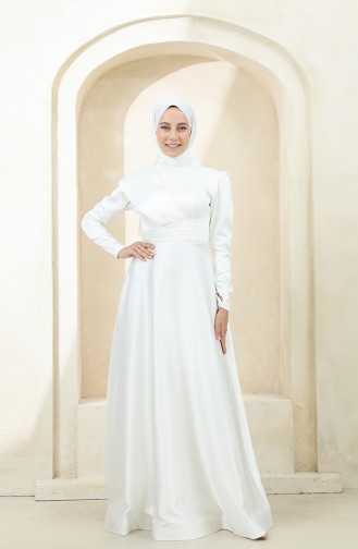 Ecru İslamitische Avondjurk 4832-02