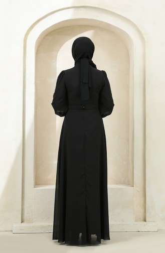 Schwarz Hijab-Abendkleider 4859-01