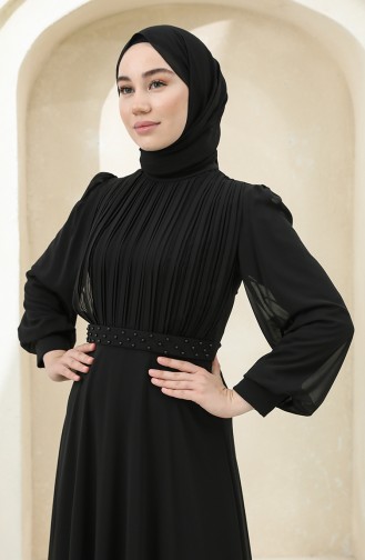 Schwarz Hijab-Abendkleider 4859-01