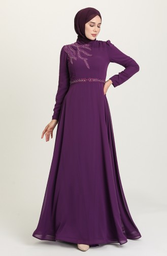 Purple İslamitische Avondjurk 6062-05