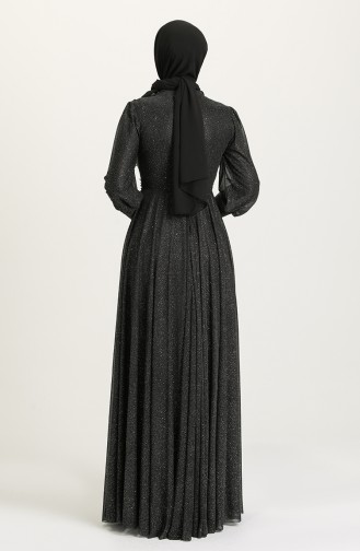 Black Hijab Evening Dress 1551-02