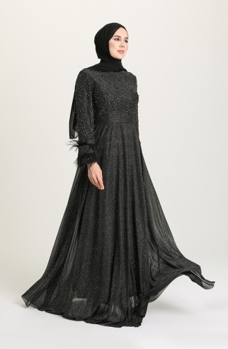 Schwarz Hijab-Abendkleider 3062-05