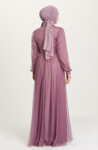 Violet Hijab Evening Dress 4210-03