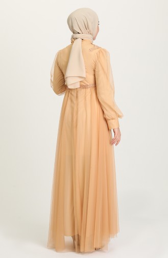 Gold Hijab-Abendkleider 4215-02