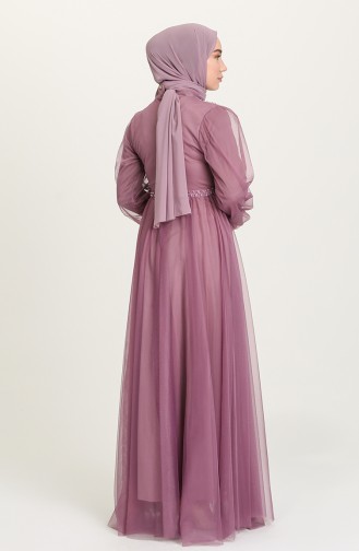 Violet Hijab Evening Dress 4215-04