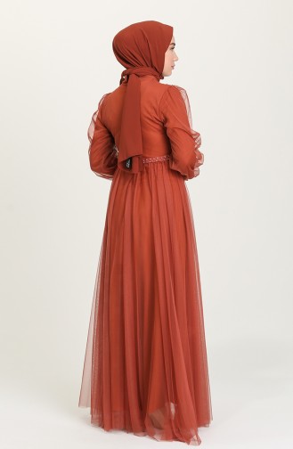 Kupfer Hijab-Abendkleider 4215-06