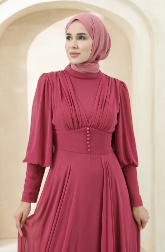 Hell-Zwetschge Hijab-Abendkleider 5381-08