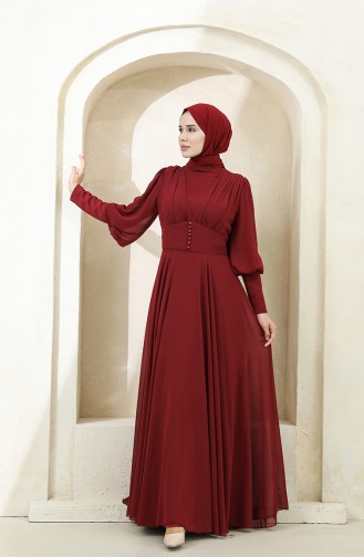 Claret red İslamitische Avondjurk 5381-10