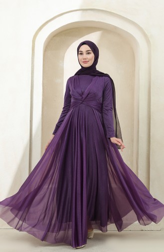 Purple Hijab Evening Dress 5397-06