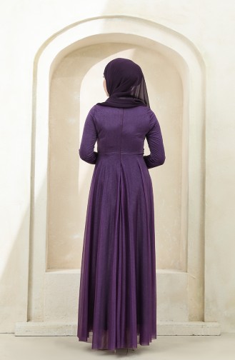 Purple Hijab Evening Dress 5397-06