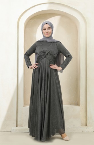 Rauchgrau Hijab-Abendkleider 5397-08