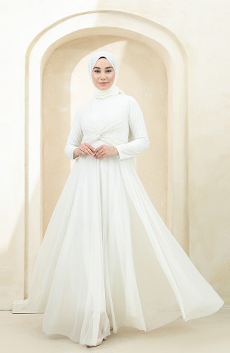 Naturfarbe Hijab-Abendkleider 5397-10