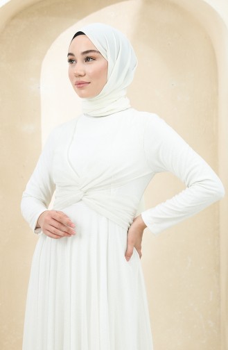 Naturfarbe Hijab-Abendkleider 5397-10