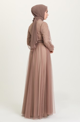 Mink Hijab Evening Dress 5514-10