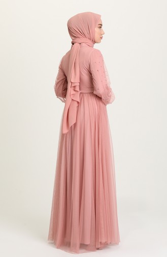 Powder Hijab Evening Dress 5514-15