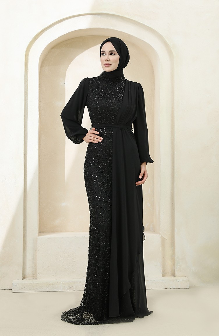 Black Hijab Evening Dress 5516 06 Sefamerve