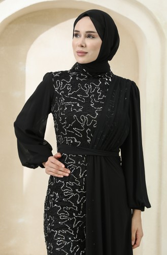 Schwarz Hijab-Abendkleider 5516-07