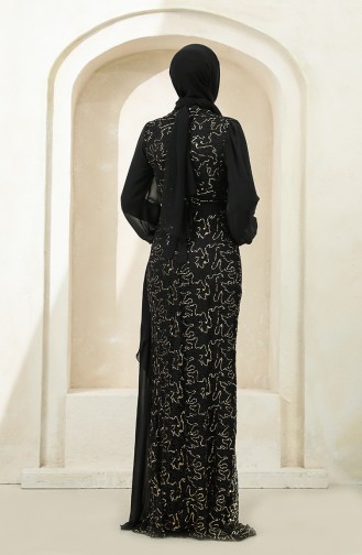 Schwarz Hijab-Abendkleider 5516-08