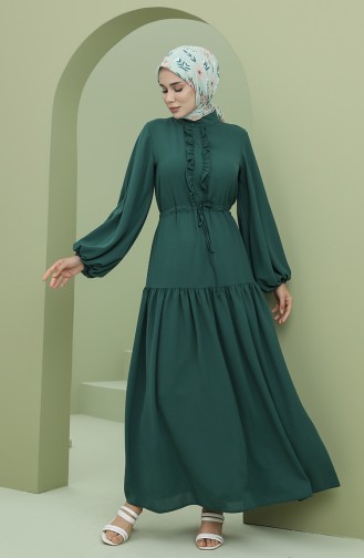 Robe Hijab Vert emeraude 7001-03