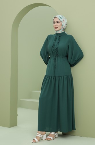 Smaragdgrün Hijab Kleider 7001-03