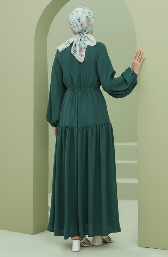 Smaragdgrün Hijab Kleider 7001-03