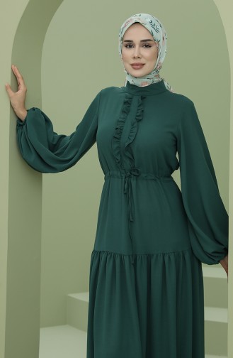 Emerald Green Hijab Dress 7001-03