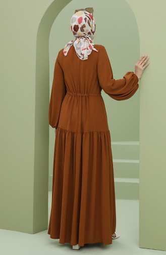 Tan Hijab Dress 7001-04