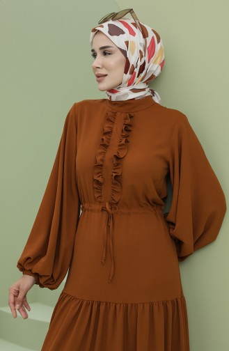 Tan Hijab Dress 7001-04