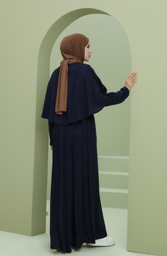 Dunkelblau Hijab Kleider 8329-01