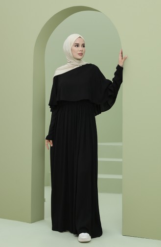 Black Hijab Dress 8329-02