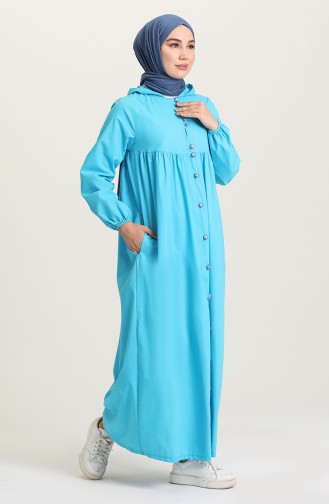 Turquoise Hijab Dress 21Y8397-06
