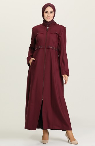 Claret red Abaya 0432-01