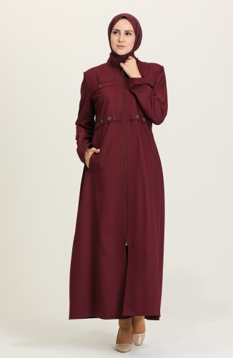 Claret red Abaya 0432-01