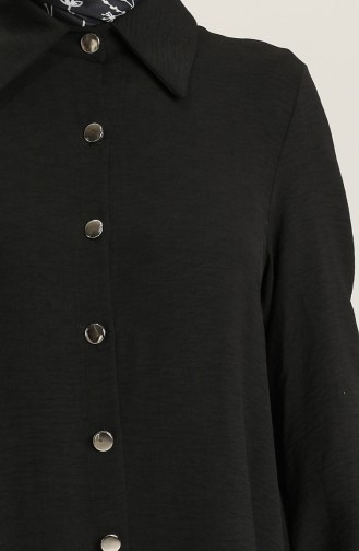 Düğmeli Tunik Pantolon İkili Takım 1004-03 Siyah