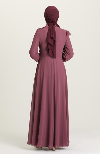 Dusty Rose Hijab Evening Dress 52791-03