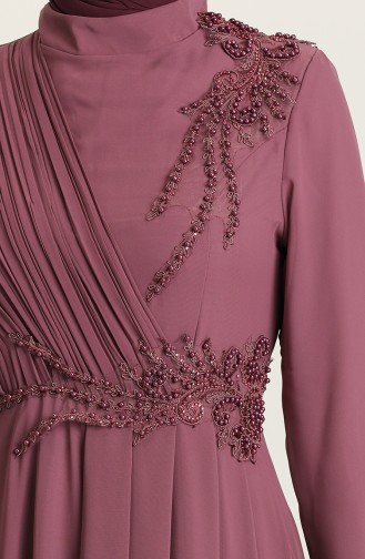 Dusty Rose Hijab Evening Dress 52791-03