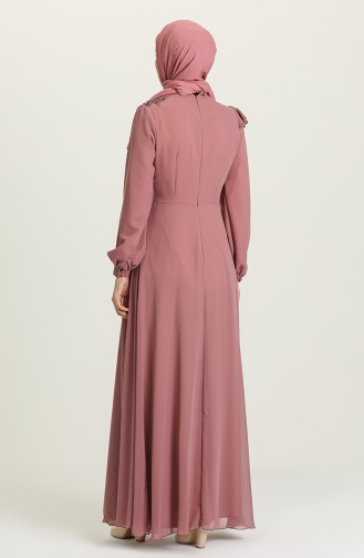 Powder Hijab Evening Dress 52791-05