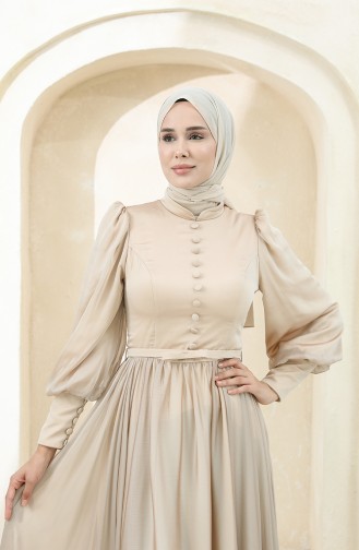 Mink Hijab Evening Dress 3404-05