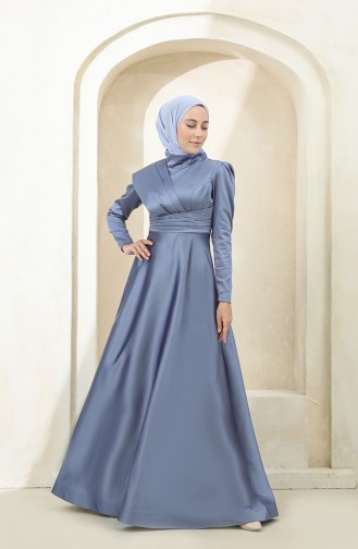 Indigo Hijab-Abendkleider 4832-03