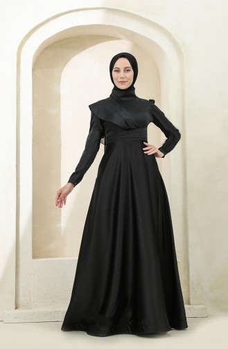 Black Hijab Evening Dress 4832-05